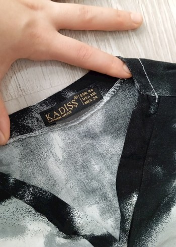 xxl Beden gri Renk Gri Batik Desenli Düğmeli Uzun Elbise