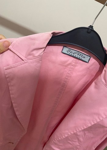 Diğer Pembe Düğmeli Kadın Blazer Ceket