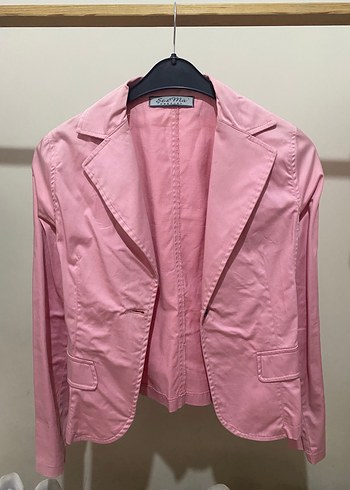 Pembe Düğmeli Kadın Blazer Ceket