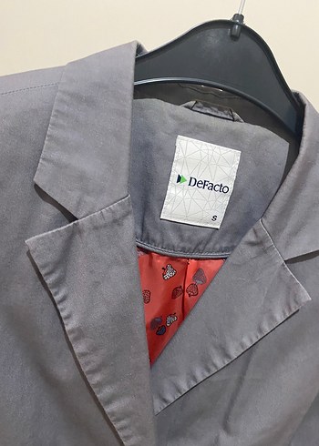 s Beden Düğmeli Gri Kadın Blazer Ceket