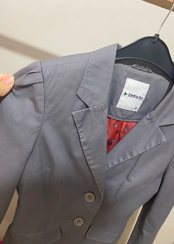 Defacto Düğmeli Gri Kadın Blazer Ceket