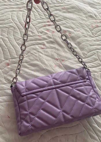 Mor Zincir Detaylı Kadın Omuz Çantası - Görsel 3