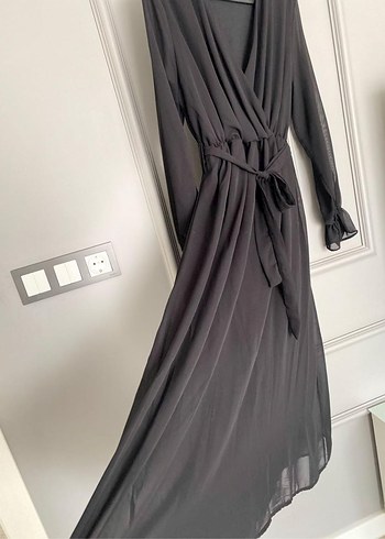 Siyah Uzun Kadın Elbise - Görsel 3