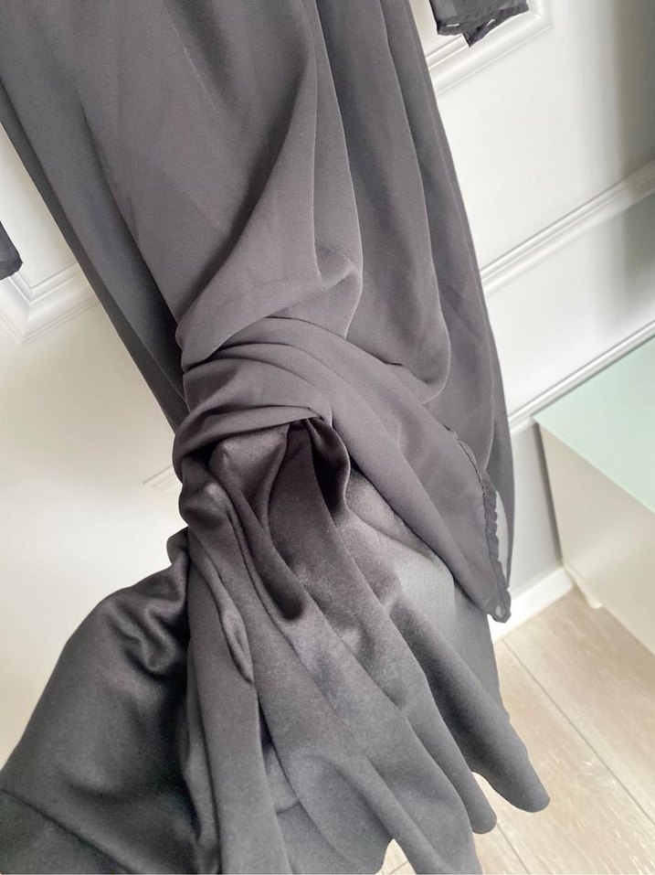 Siyah Uzun Kadın Elbise - Görsel 5