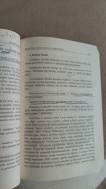  Beden AVUKATLIK VE NOTERLİK HUKUKU