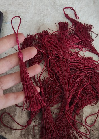 Bordo Bohem Püskül Süs 25 li