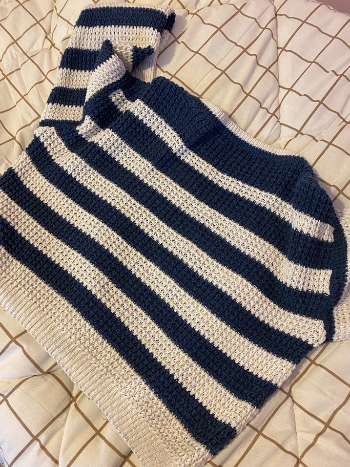 Çizgili Örme Kadın Kazak - Görsel 2