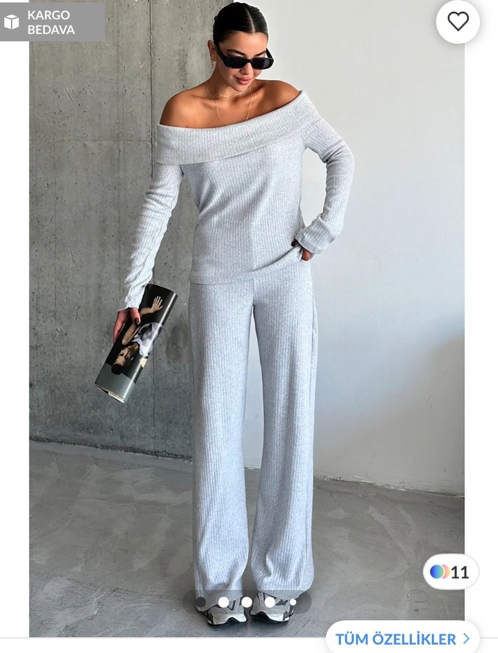 Gri Örgü takım - Görsel 2