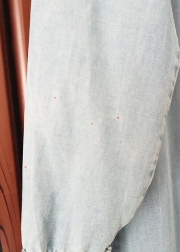 38 Beden mavi Renk İnce kot Uzun Denim Kadın Elbise yada pardüse cepsiz.38 beden