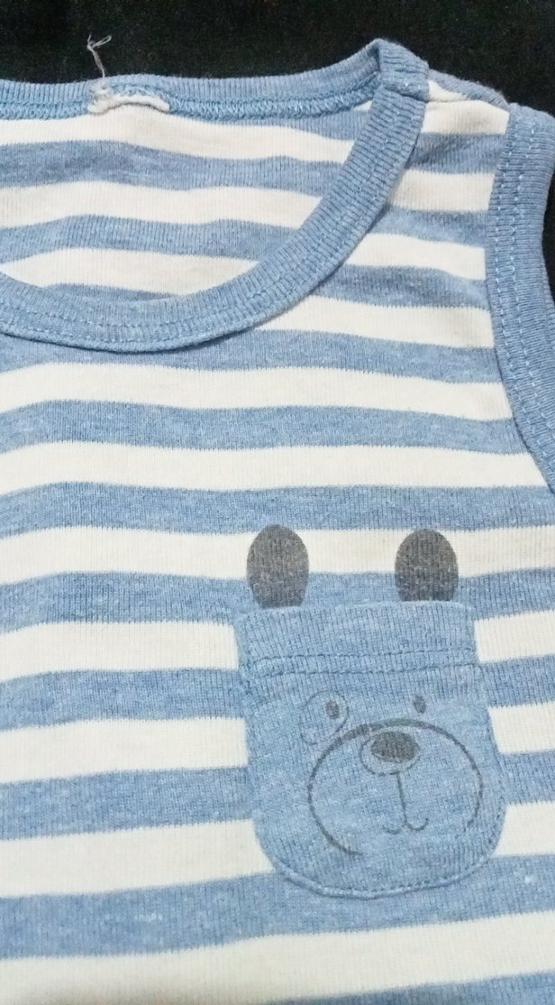 Mavi Çizgili Erkek Bebek Kolsuz Çıtçıtlı Body - Görsel 3