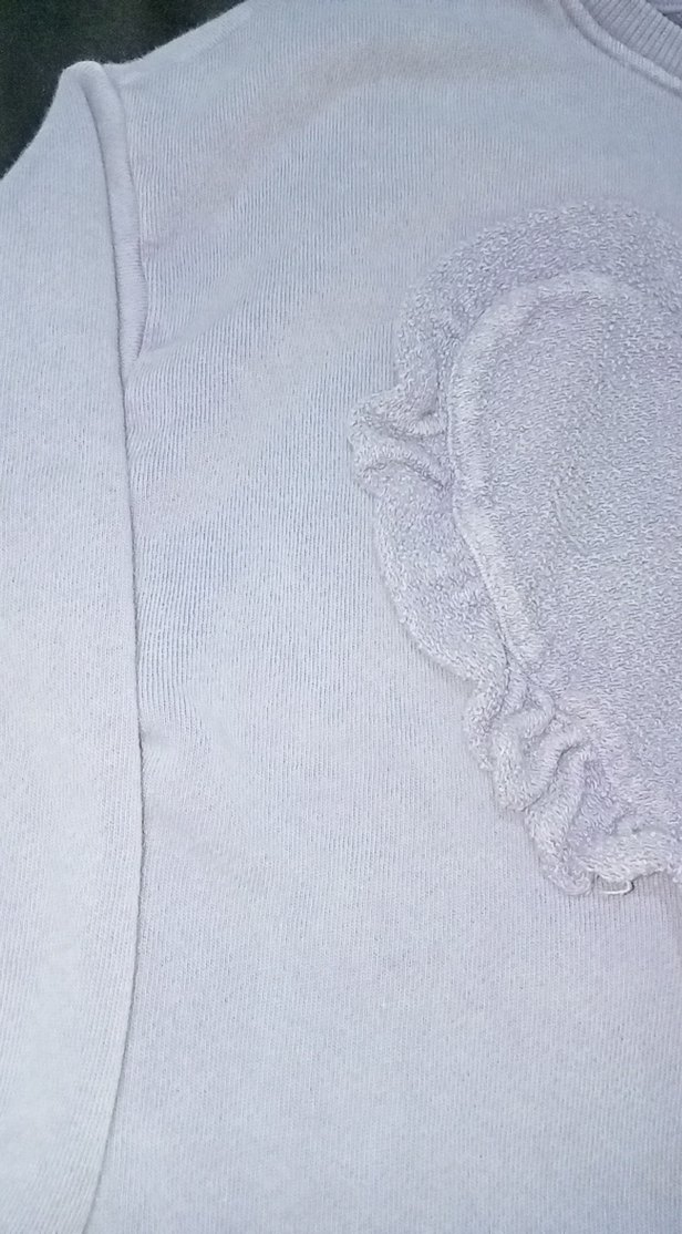 Kız Çocuk Gri Fırfırlı Sweatshirt - Görsel 2