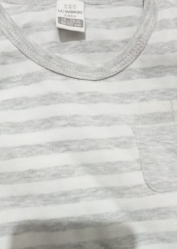 Gri V Yaka Kolsuz Bebek Body - Görsel 2