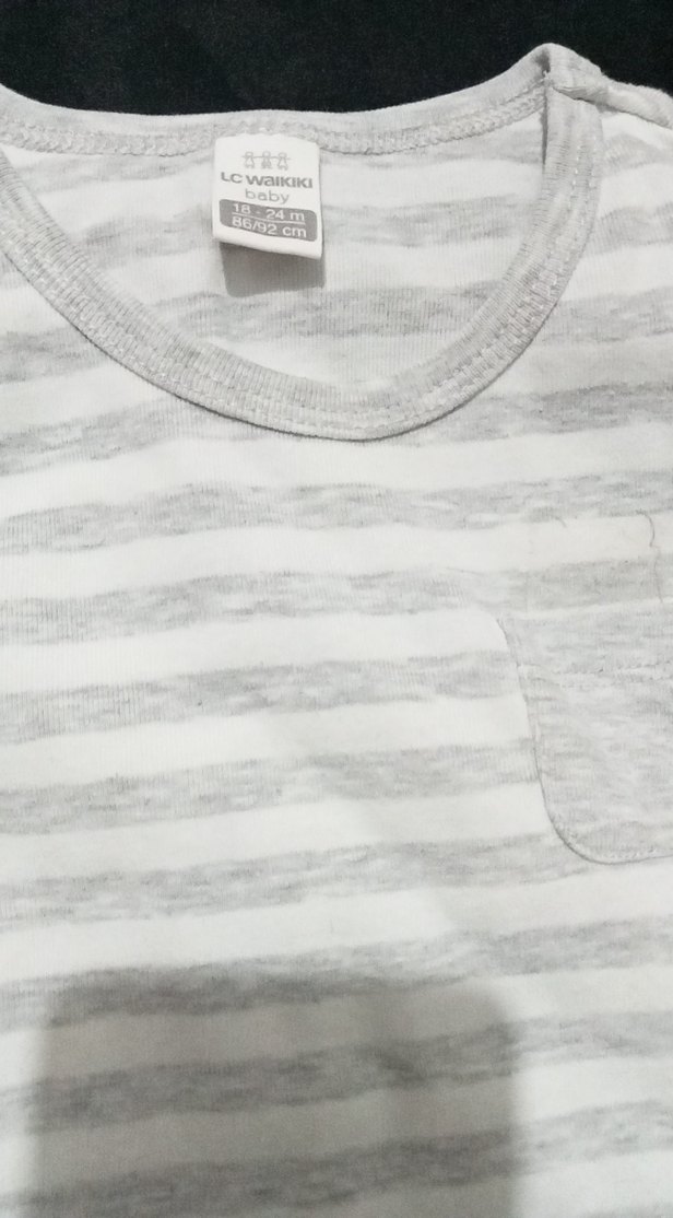 Gri V Yaka Kolsuz Bebek Body - Görsel 2