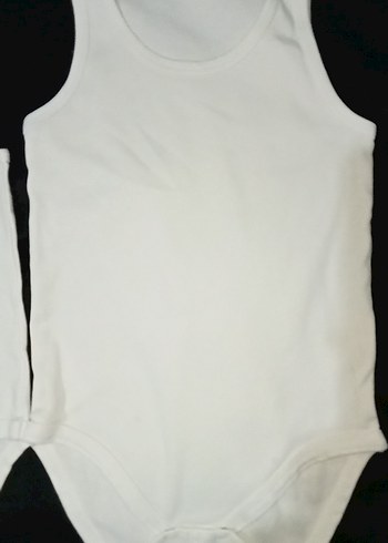 Beyaz Pamuklu Bebek Erkek Askılı Body - Görsel 3