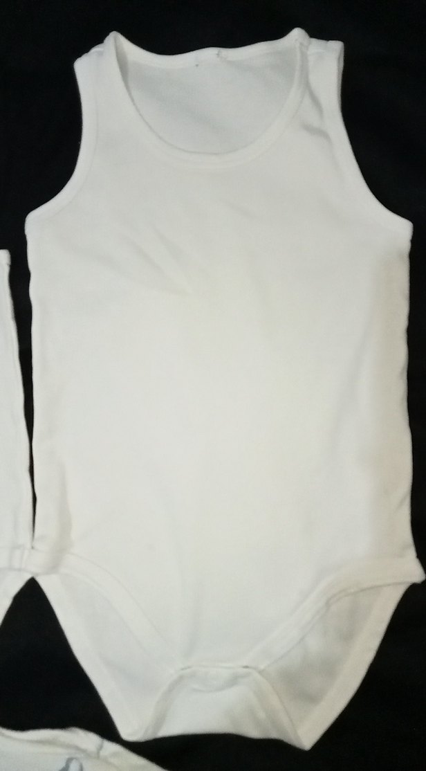 Beyaz Pamuklu Bebek Erkek Askılı Body - Görsel 3