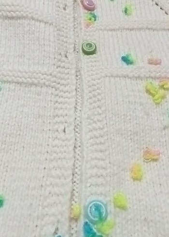 Beyaz Bohem Örgü Kız Hırka - Görsel 2