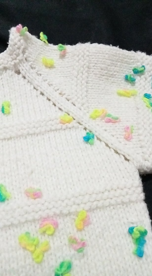 Beyaz Bohem Örgü Kız Hırka - Görsel 4