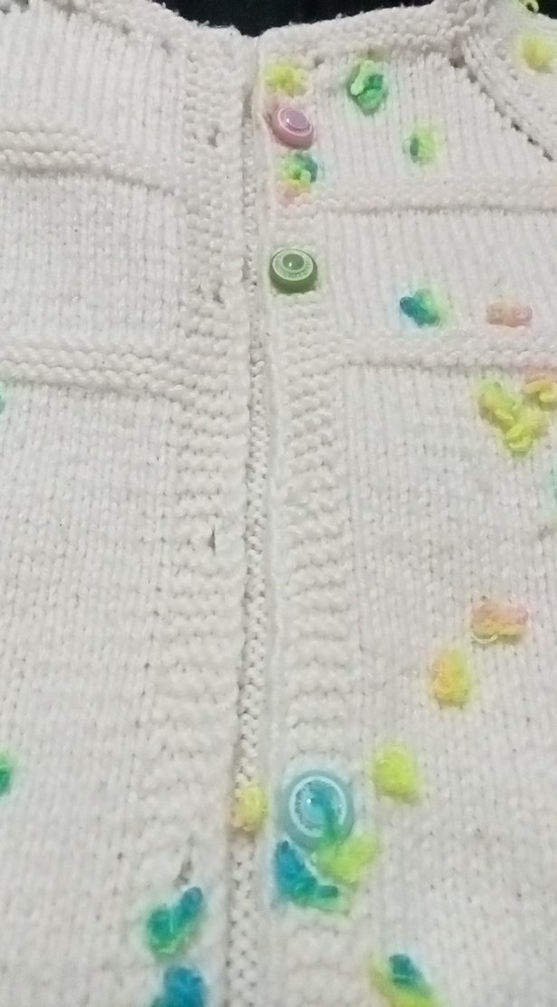 Beyaz Bohem Örgü Kız Hırka - Görsel 2