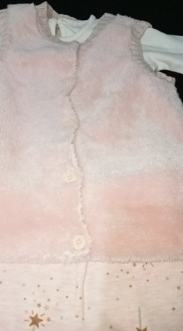 Kız Bebek Pembe Kürklü Yelekli Takım - Görsel 2