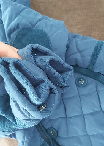 Mavi Kapüşonlu Bebek Tulumu - Görsel 3