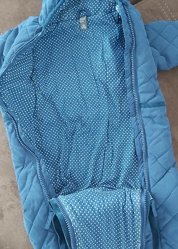 Mavi Kapüşonlu Bebek Tulumu - Görsel 4