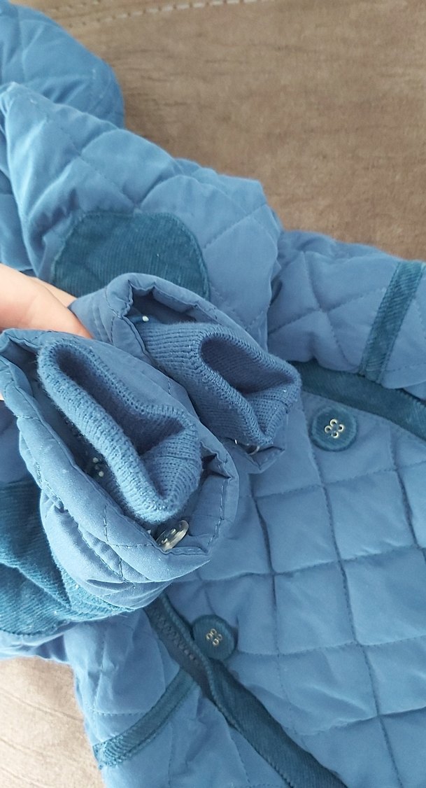 Mavi Kapüşonlu Bebek Tulumu - Görsel 3