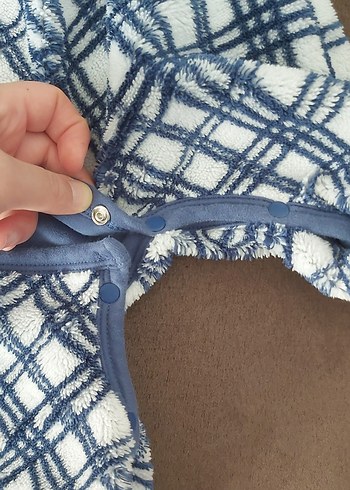 Mavi Ekose Desenli Erkek Bebek Tulum - Görsel 4