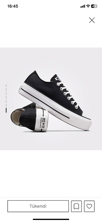 37,5 Beden converse chuck taylor all star platform