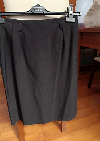 siyah Midi  Piliseli Etek - Görsel 3