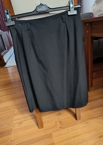 siyah Midi  Piliseli Etek - Görsel 4