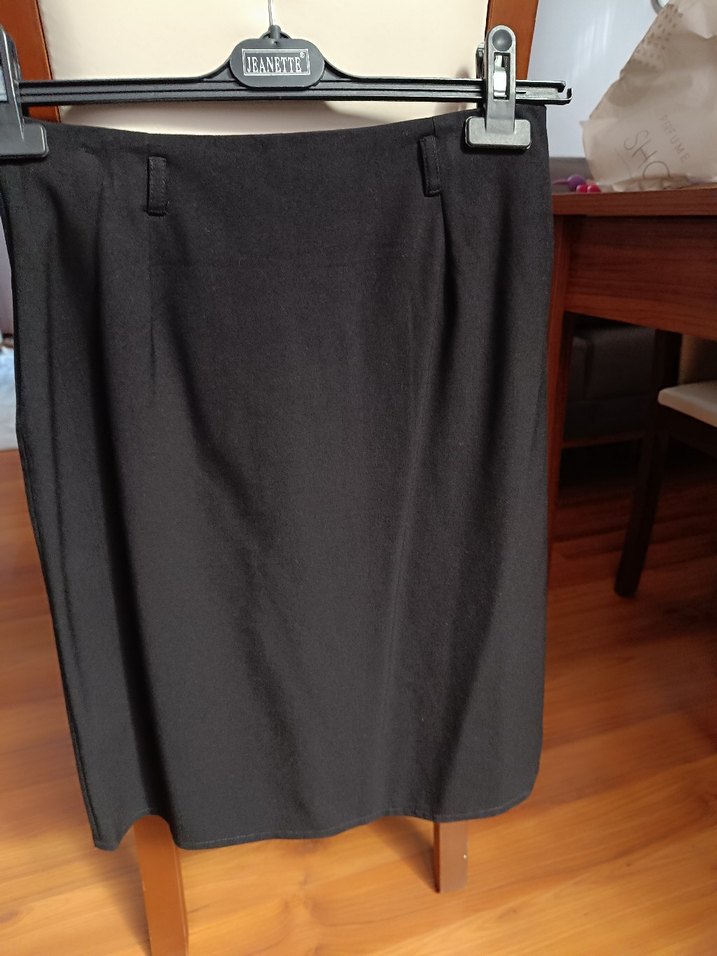 siyah Midi  Piliseli Etek - Görsel 3