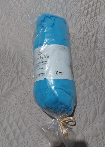 Mavi Pamuklu Bohem Stil Çarşaf - Görsel 2