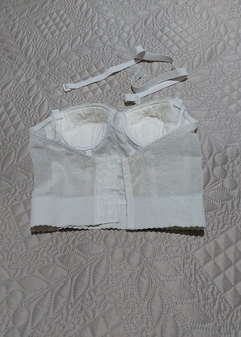 Dantel Detaylı Beyaz Straplez Büstiyer - Görsel 2