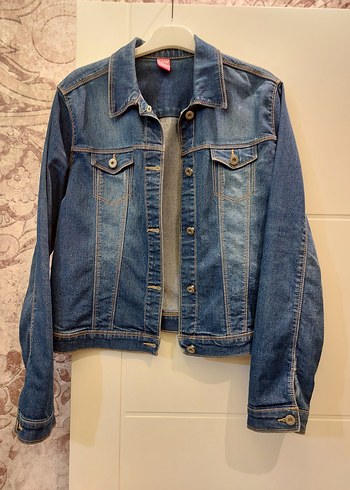 Kadın Mavi Düğmeli Denim Ceket - Görsel 3