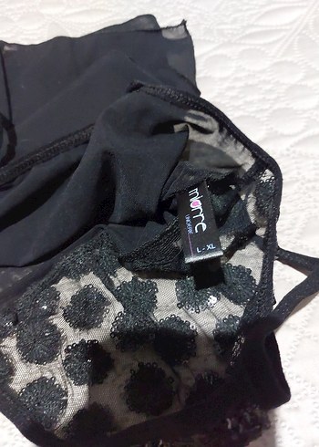 Siyah payetli gecelik - Görsel 3