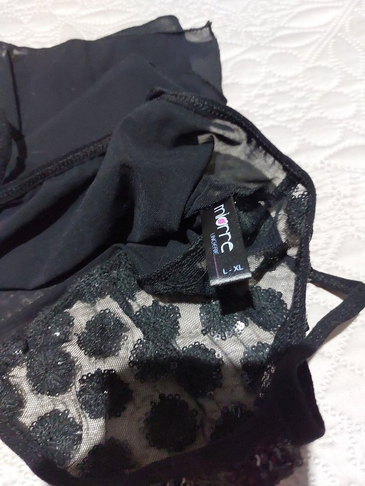 Siyah payetli gecelik - Görsel 3