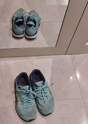 su yeşili ya da pastel mavi Bağcıklı Spor Kadın Sneaker - Görsel 5