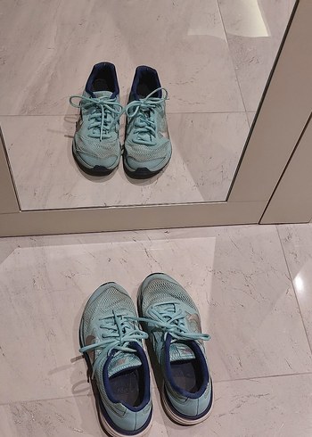 su yeşili ya da pastel mavi Bağcıklı Spor Kadın Sneaker - Görsel 6