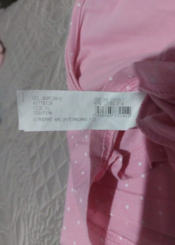 Pembe Kısa Kollu Gecelik - Görsel 5