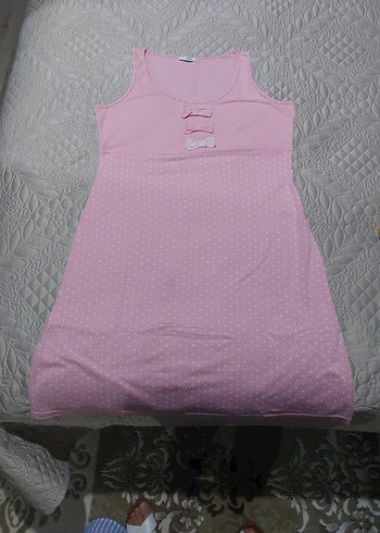 Pembe Kısa Kollu Gecelik - Görsel 3