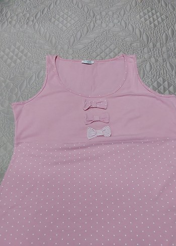 Pembe Kısa Kollu Gecelik - Görsel 4