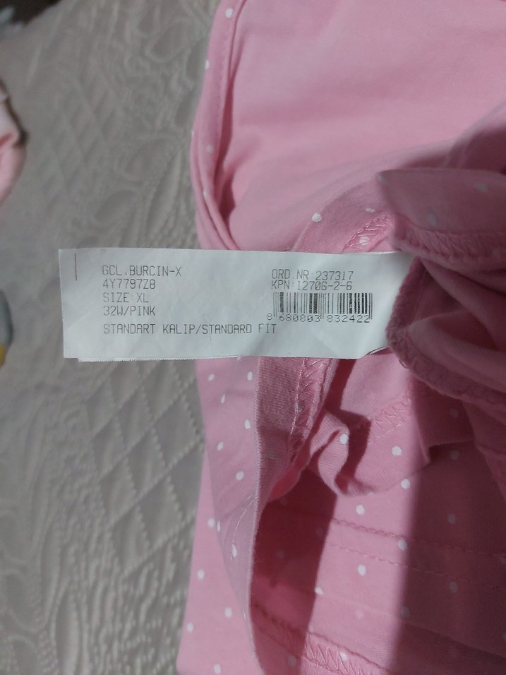 Pembe Kısa Kollu Gecelik - Görsel 5