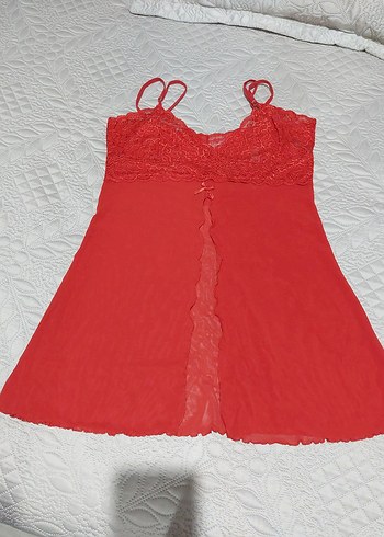 Kırmızı dantelli İnce Askılı kombinezon - Görsel 5