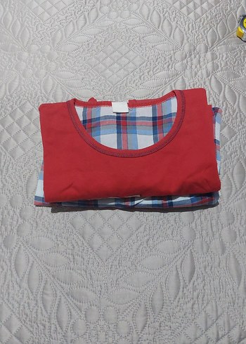 Uzun Kollu Kırmızı Baskılı Kadın Pijama Takımı - Görsel 4