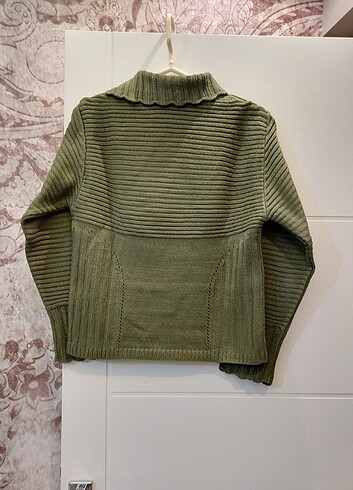 Haki yeşil Kalın kışlık kazak - Görsel 2