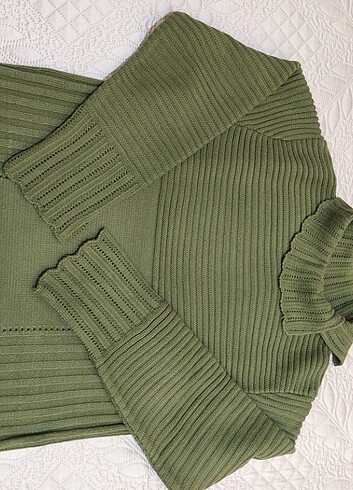 Haki yeşil Kalın kışlık kazak - Görsel 5