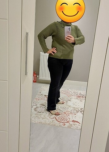 Haki yeşil Kalın kışlık kazak - Görsel 6