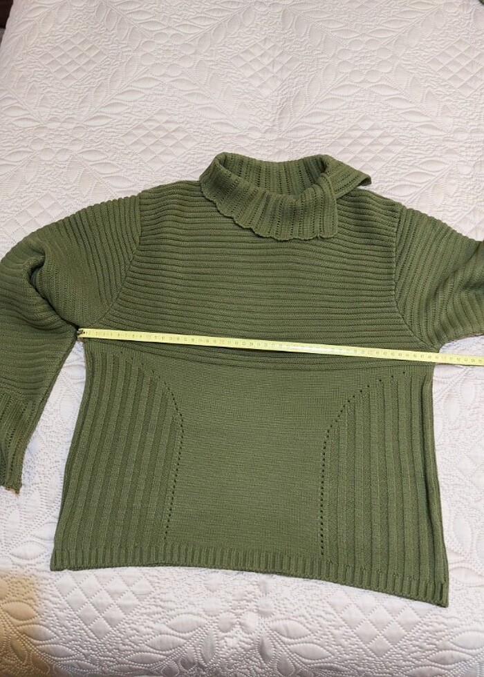 Haki yeşil Kalın kışlık kazak - Görsel 3
