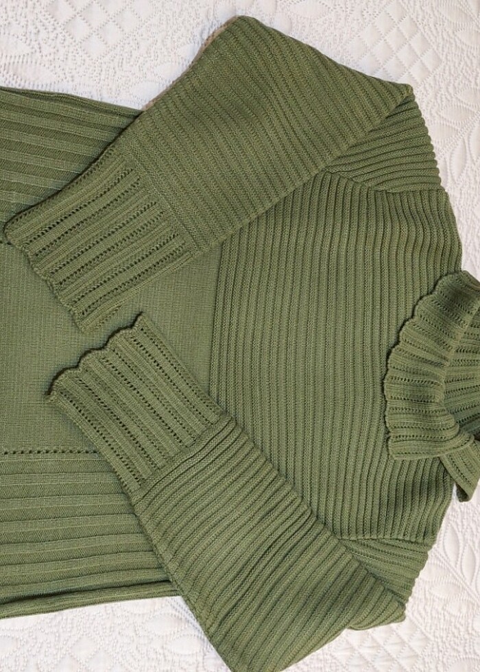 Haki yeşil Kalın kışlık kazak - Görsel 5