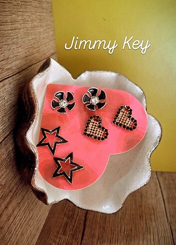Jimmy Key 3'lu Jimmy key Taşlı Küpeler